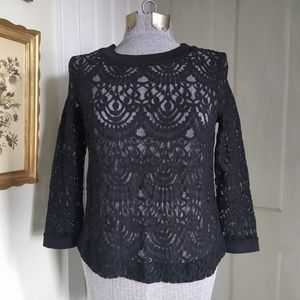 BANANA REPUBLIC Black Lace Top